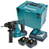 Makita Tools - 18V Brushless Compact 18mm Rotary Hammer Kit - Includes 2 x 5.0Ah Batteries Rapid Charger & Carry Case | DHR183RTJ